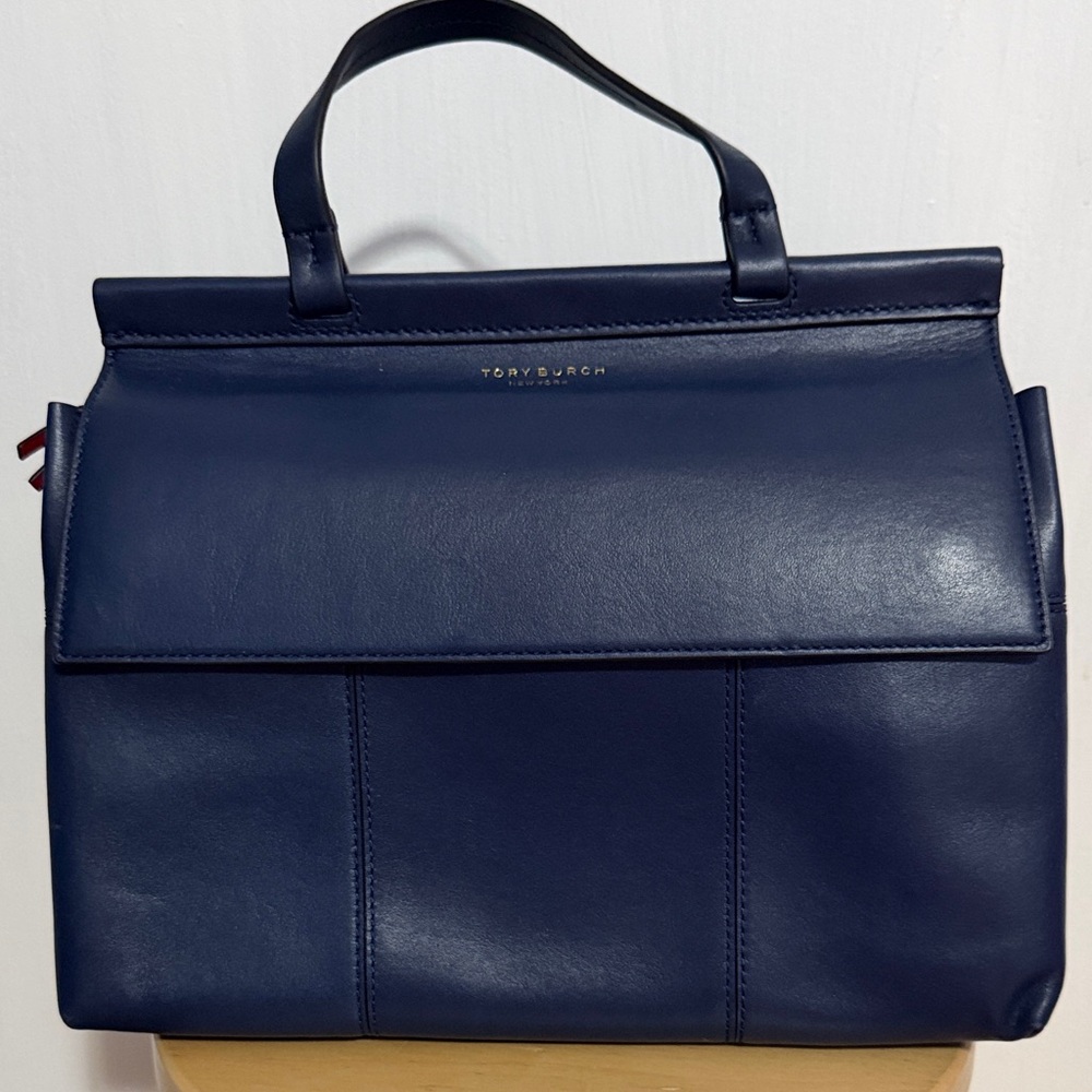 Tory Burch T Satchel Bag in Navy